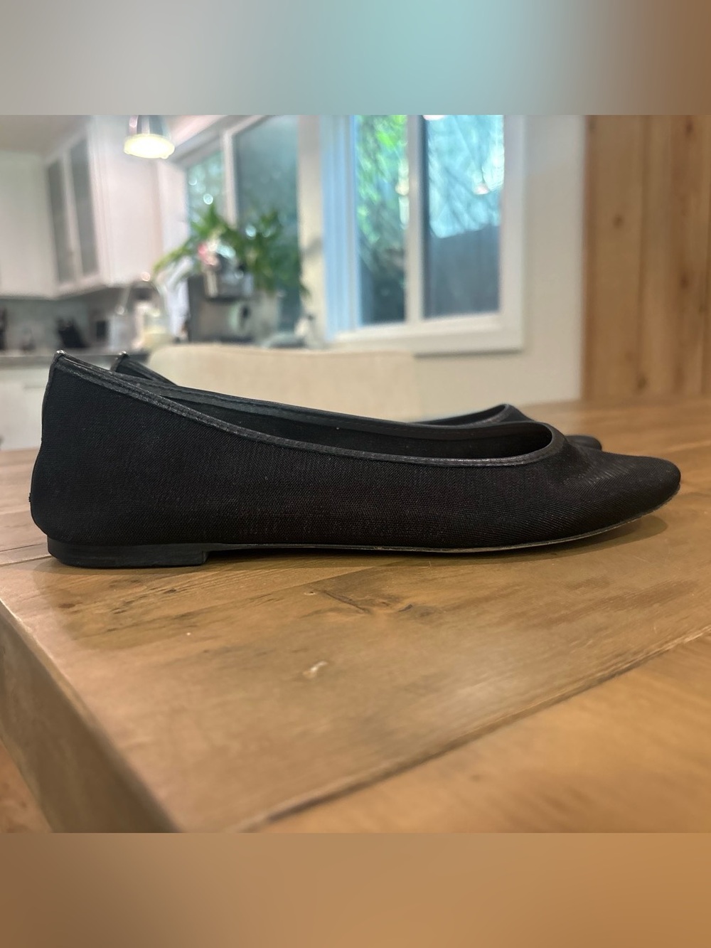 J. Crew Collection Black mesh ballet flats